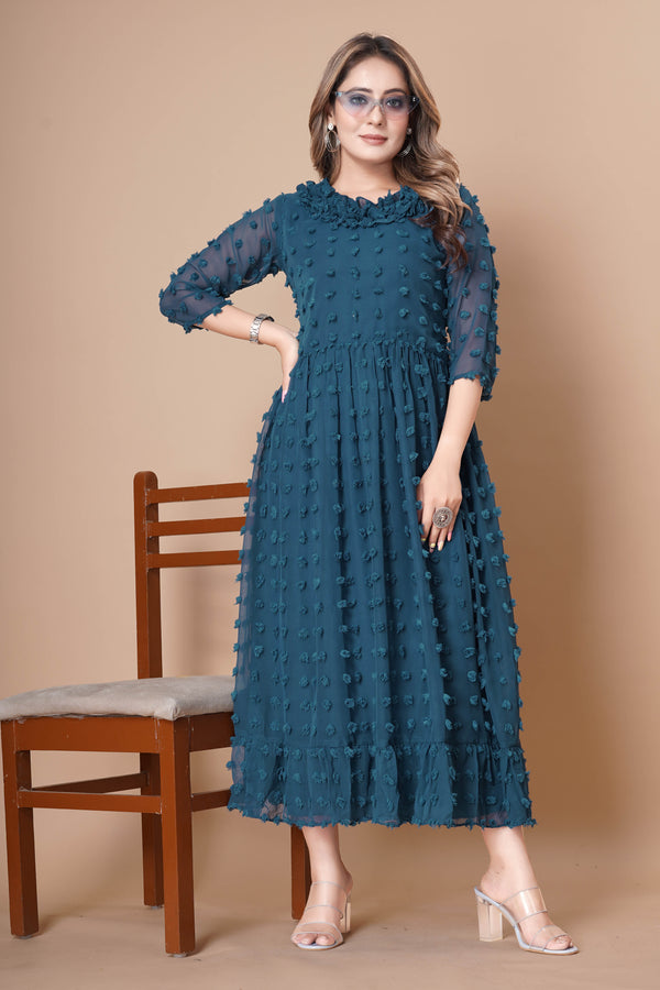 Women Casual Georgette Fency Design Dress