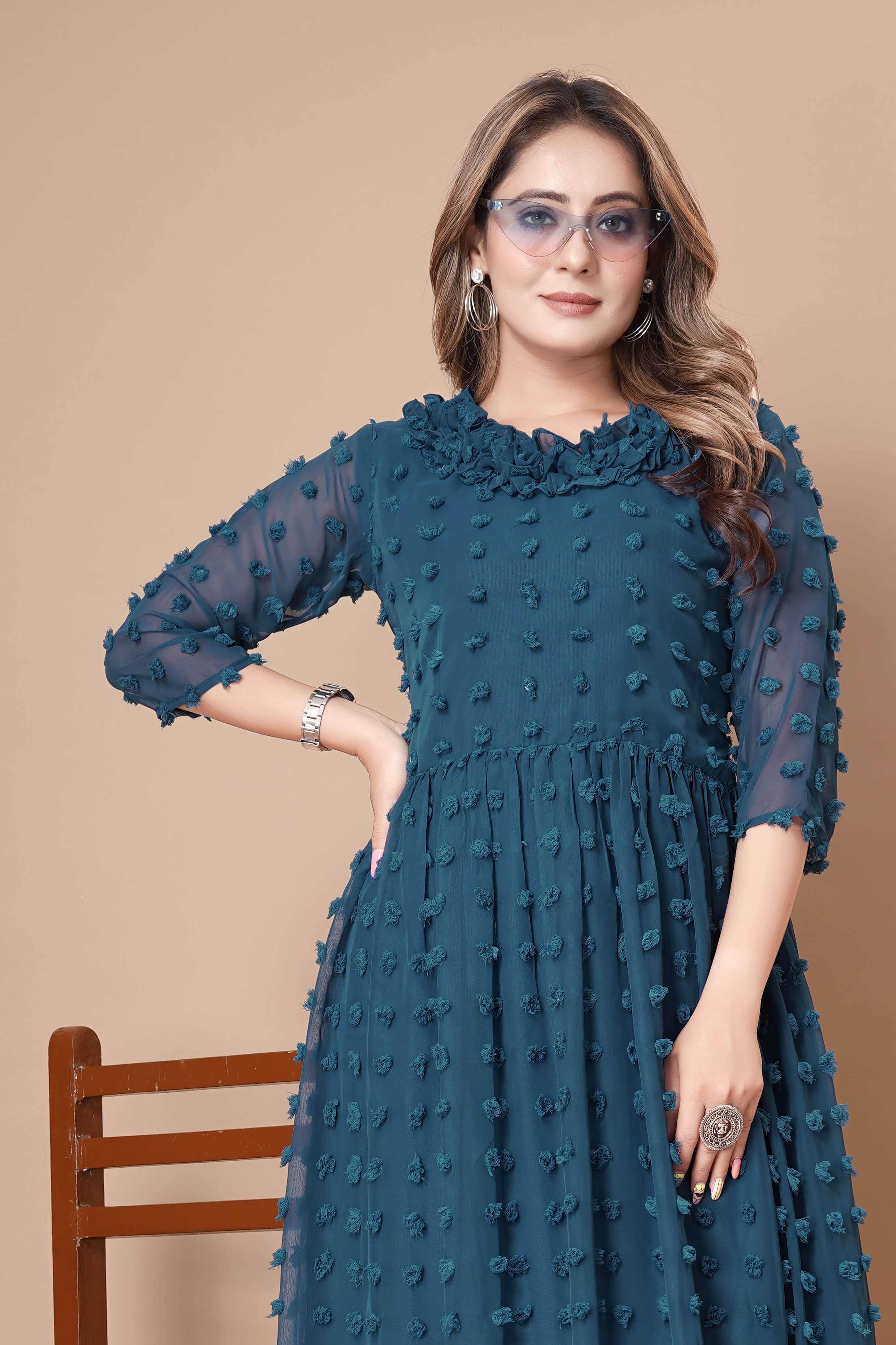 Women Casual Georgette Fency Design Dress