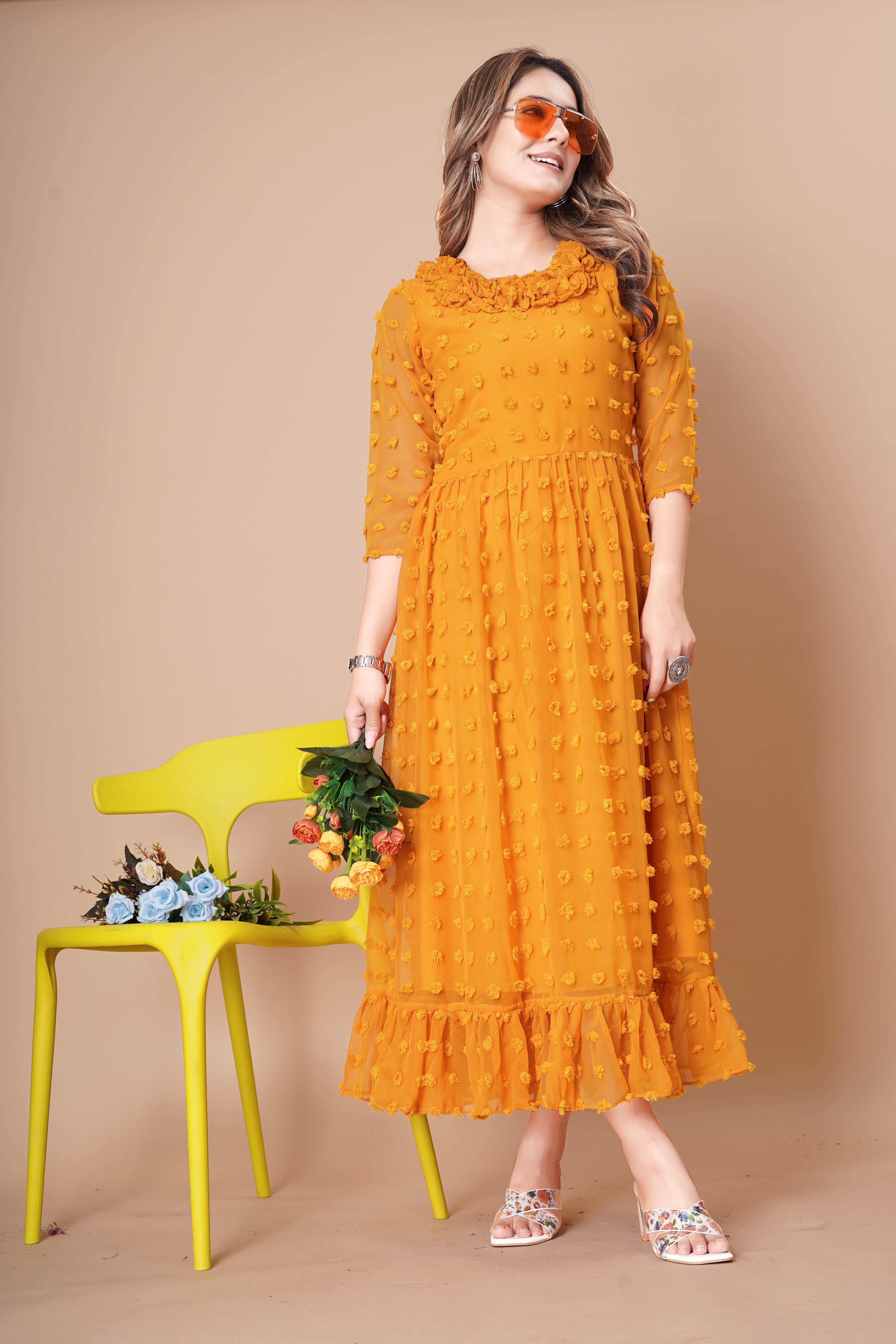 Women Casual Georgette Fency Design Dress