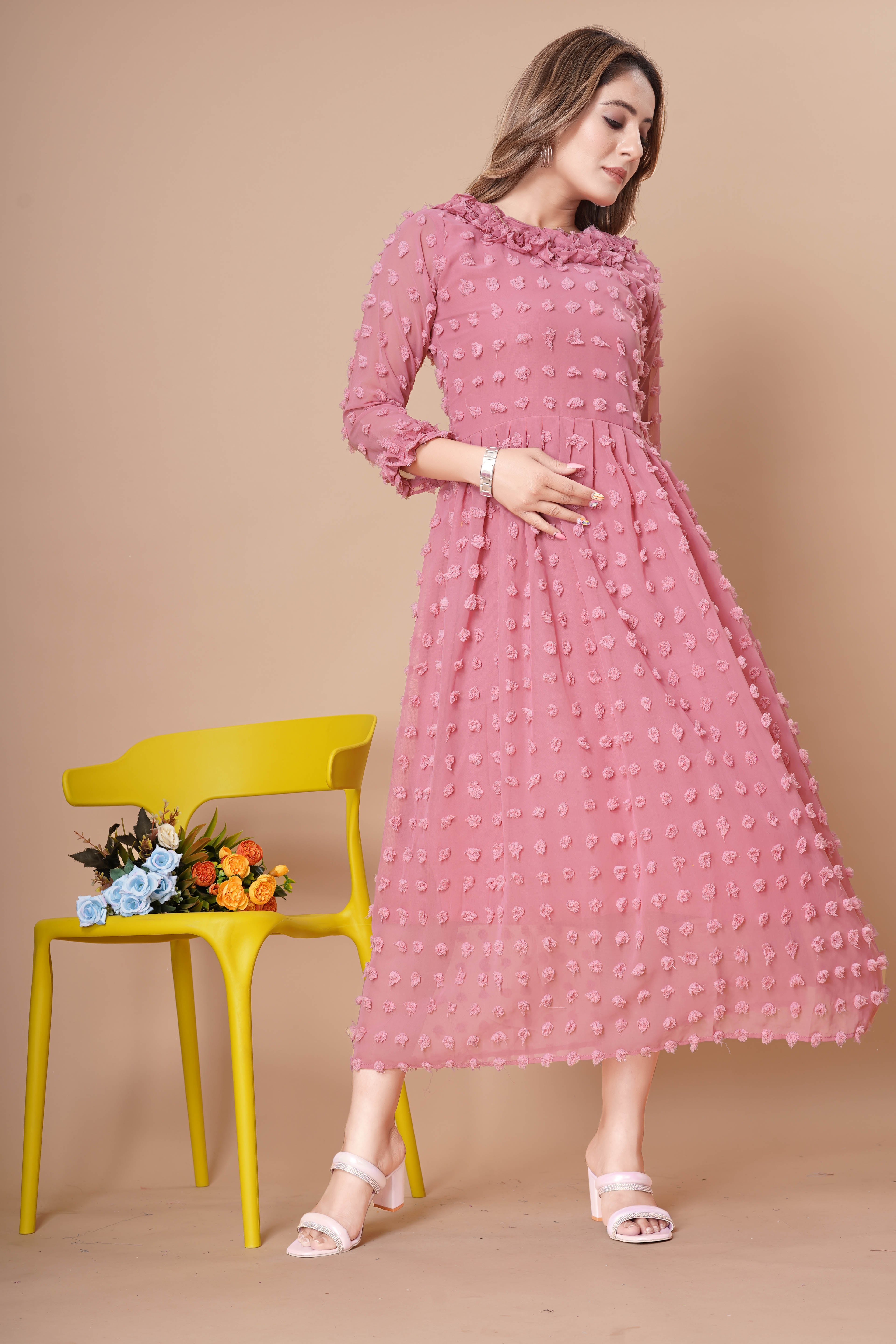 Women Casual Georgette Fency Design Dress