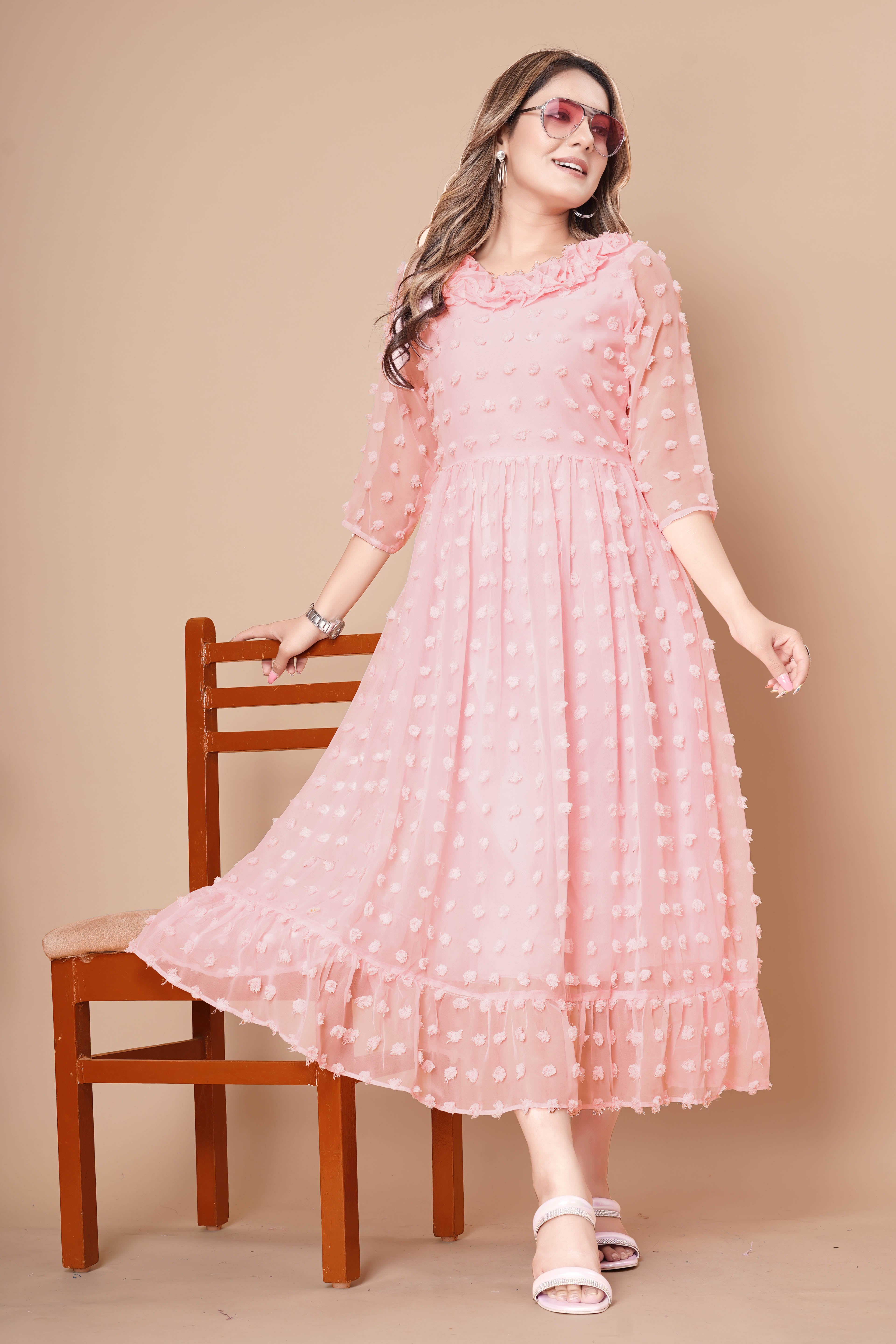 Women Casual Georgette Fency Design Dress