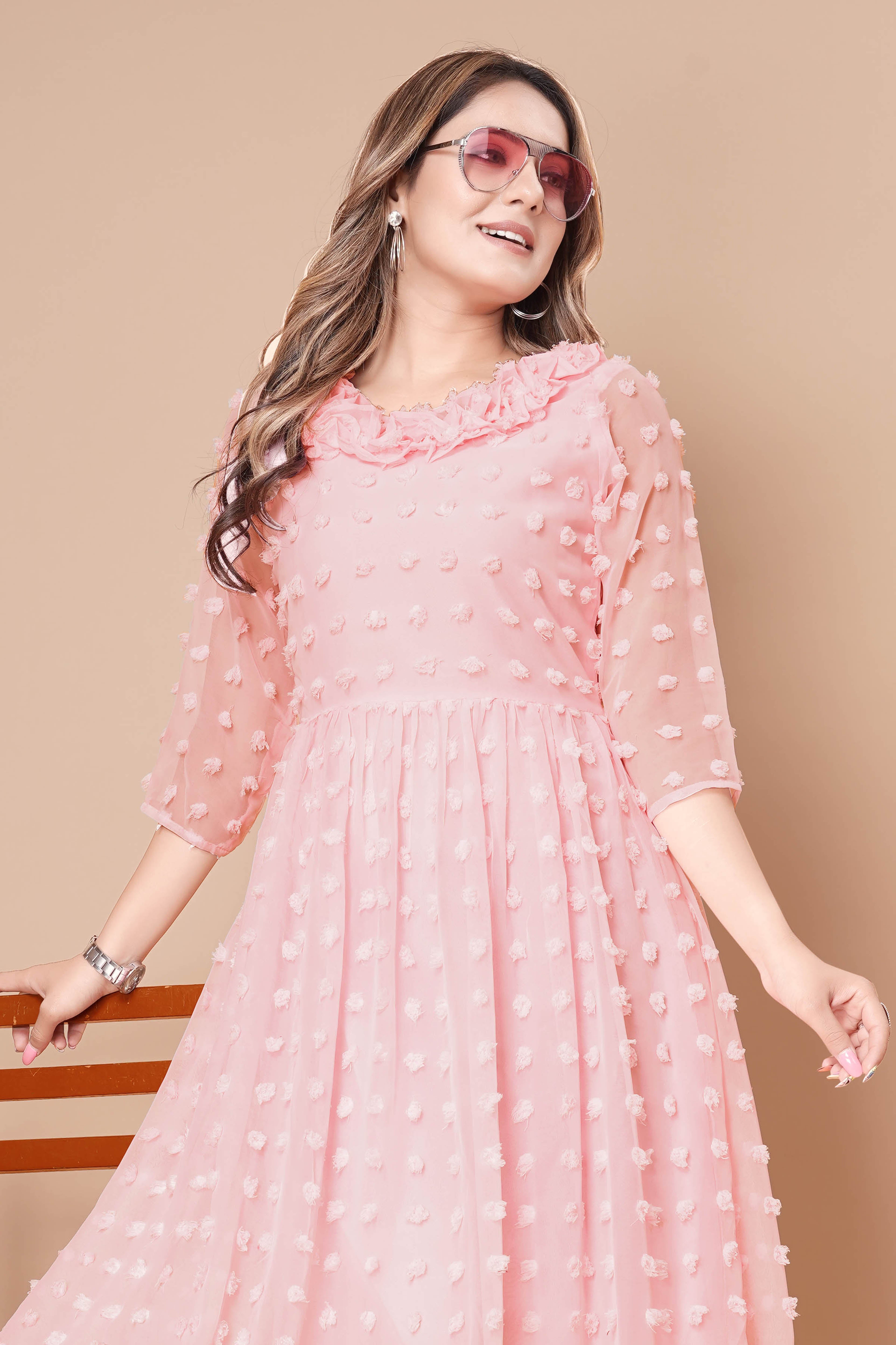 Women Casual Georgette Fency Design Dress