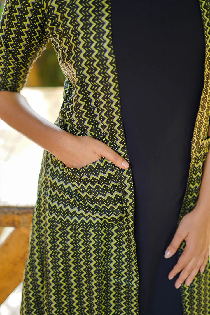 Women Digital Printed Green Color Jacket Koti Dress For Casual look And Partywear look And Traditionally look