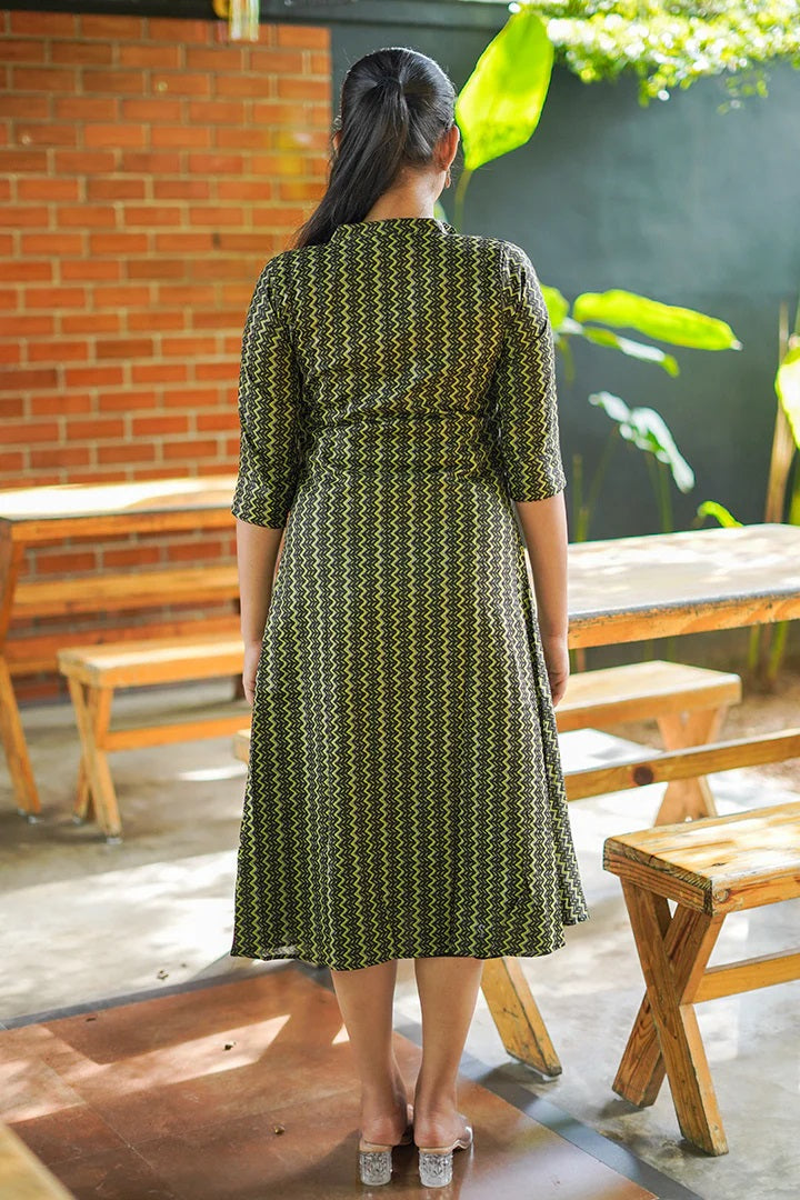 Women Digital Printed Green Color Jacket Koti Dress For Casual look And Partywear look And Traditionally look