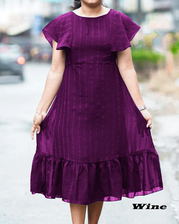 Women Georgette Fabric A Line Freel Dress For Office Wear Casual Wear Daily Wear And Festival Wear