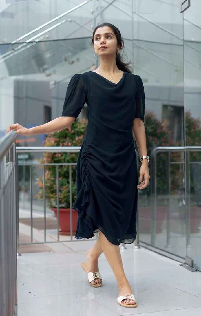 Georgette Fabric Women Partywear Dress