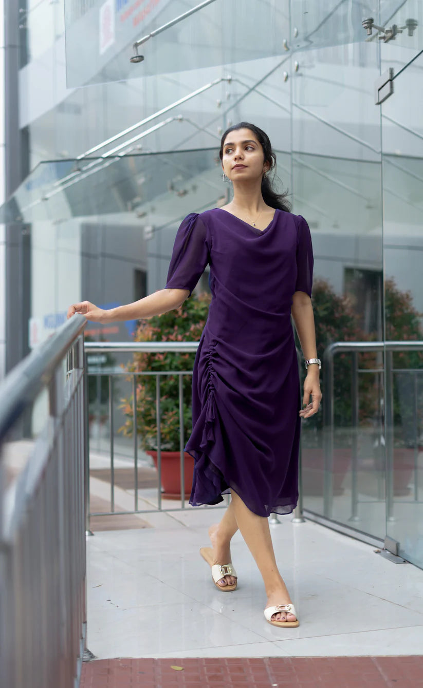 Georgette Fabric Women Partywear Dress