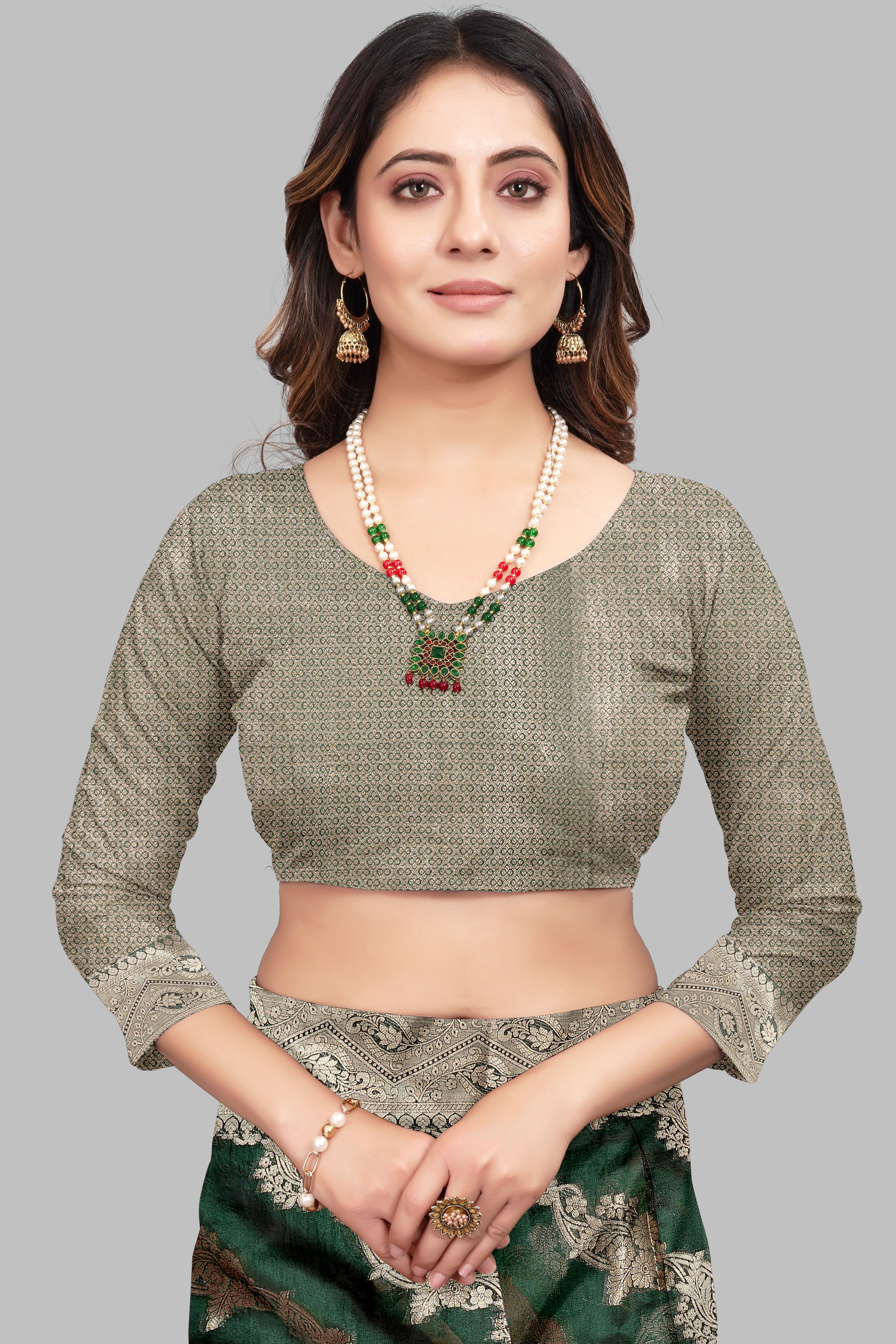 Bhanderi Fashion Jaccard Kanjeevaram Ethnic Motifs Zari Organza Saree With Brocade Blouse For Casual Wear and Festival Wear And Party wear