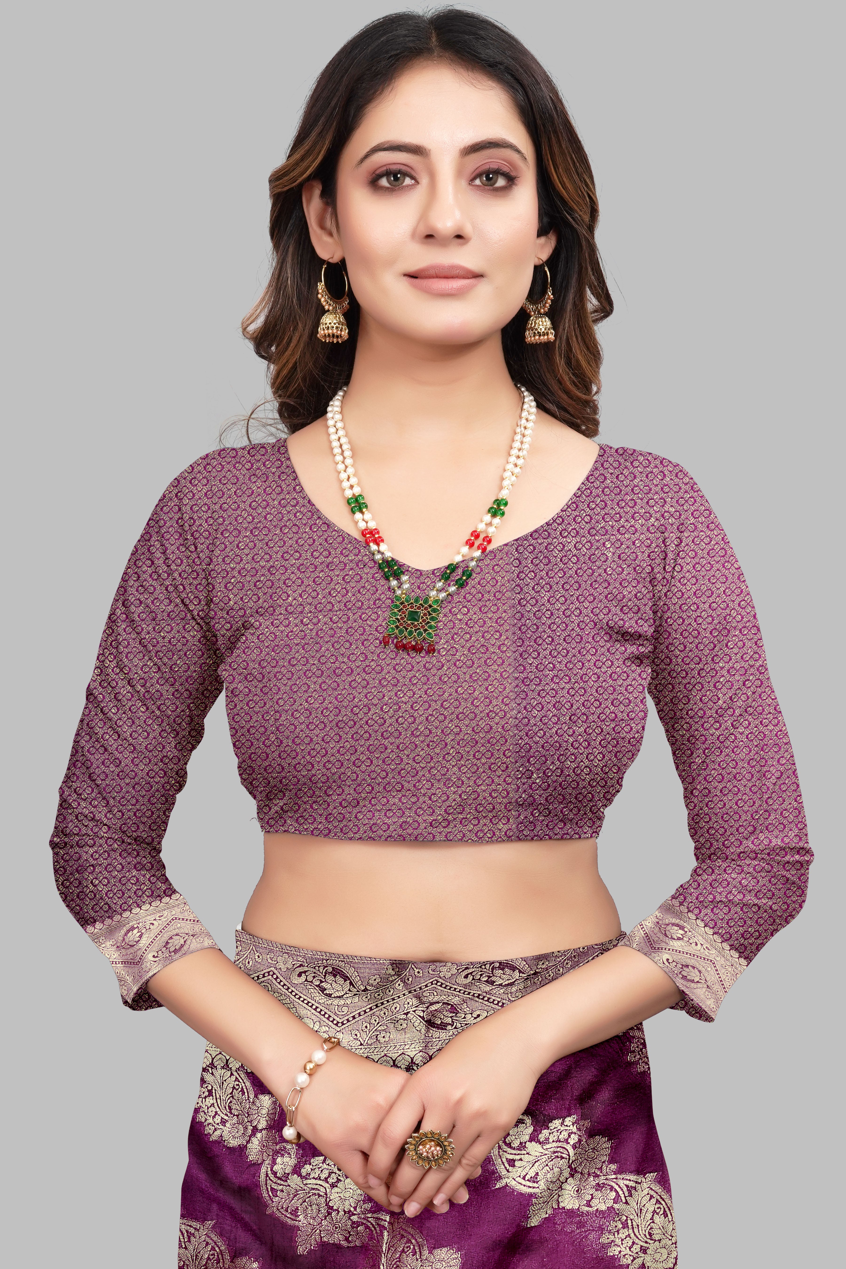 Bhanderi Fashion Jaccard Kanjeevaram Ethnic Motifs Zari Organza Saree With Brocade Blouse For Casual Wear and Festival Wear And Party wear