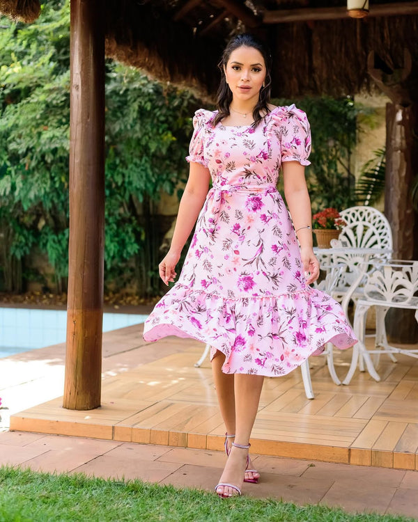 Women Pink Color Georgette Fabric Digital PrintedTrending Dress For Casual Officewear partywear look
