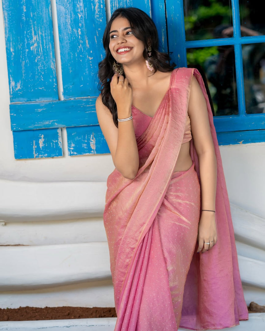 Bhanderi Fashion Trending Fendy Diamond Work Saree For Casual Wear and partywear, office wear