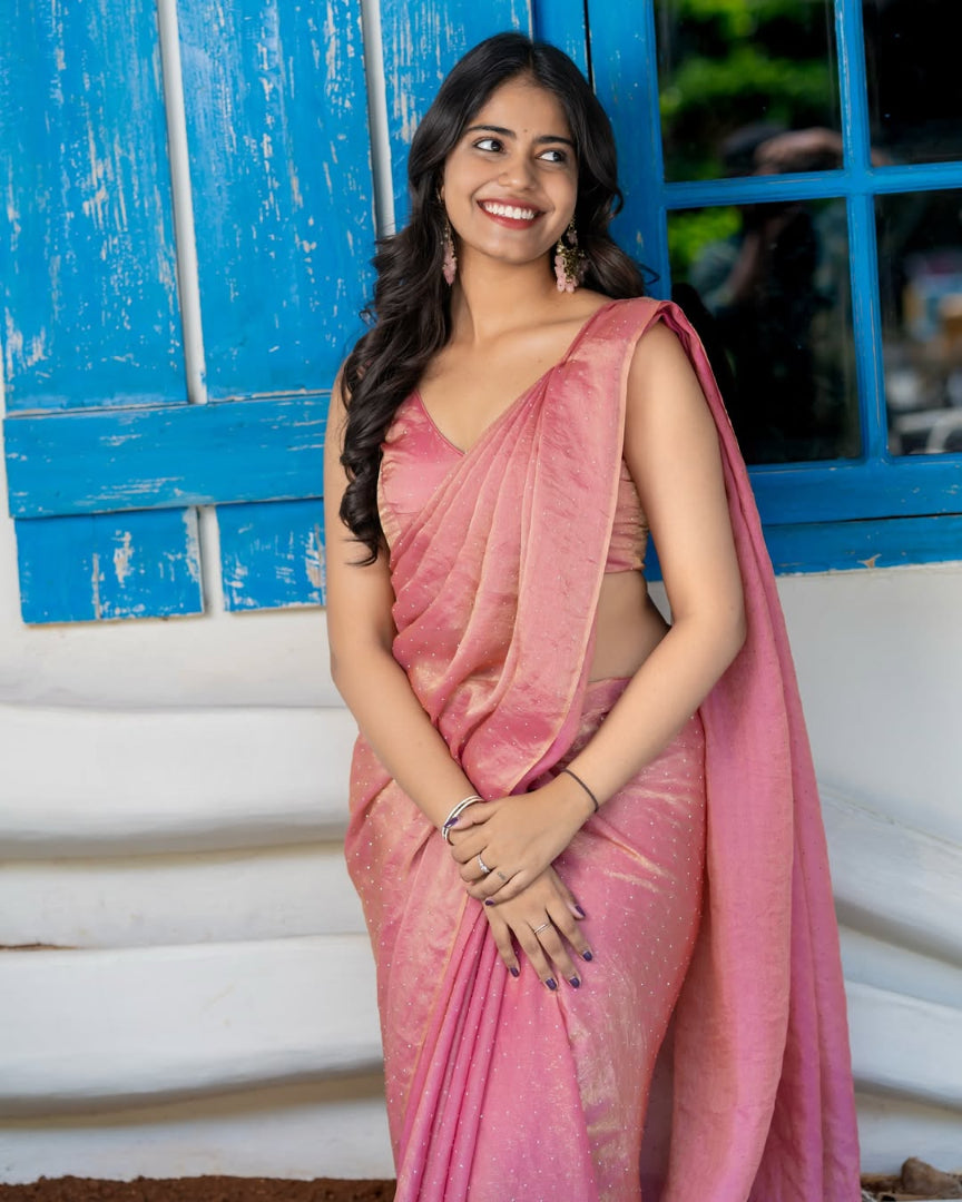 Bhanderi Fashion Trending Fendy Diamond Work Saree For Casual Wear and partywear, office wear