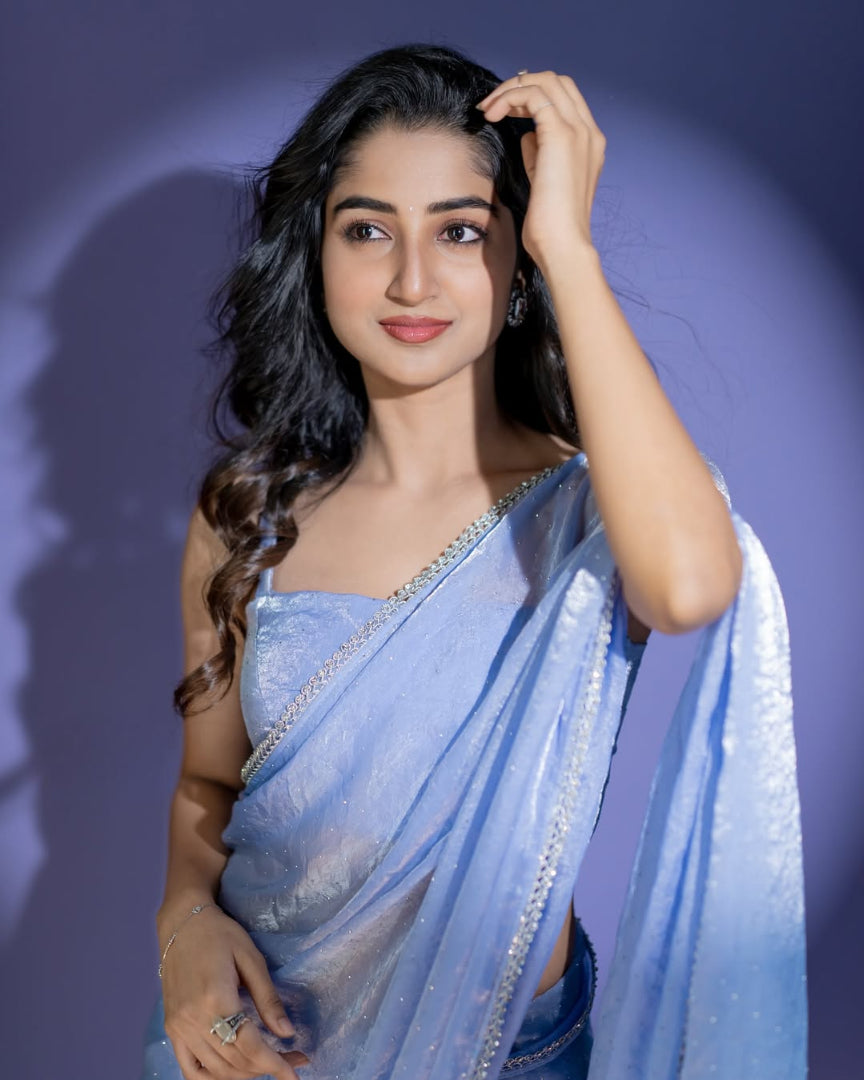 Bhanderi Fashion Women's trending Fendy Silk Saree With Hot Fix Diamond Work For Partywear, Casual Wear, Function Wear