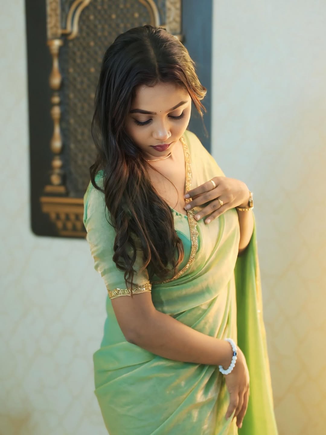 Bhanderi Fashion Chiffon Fendy Fabric With Hot Fix Moti Lace Border Saree Casual look Partywear Look And Festival Look