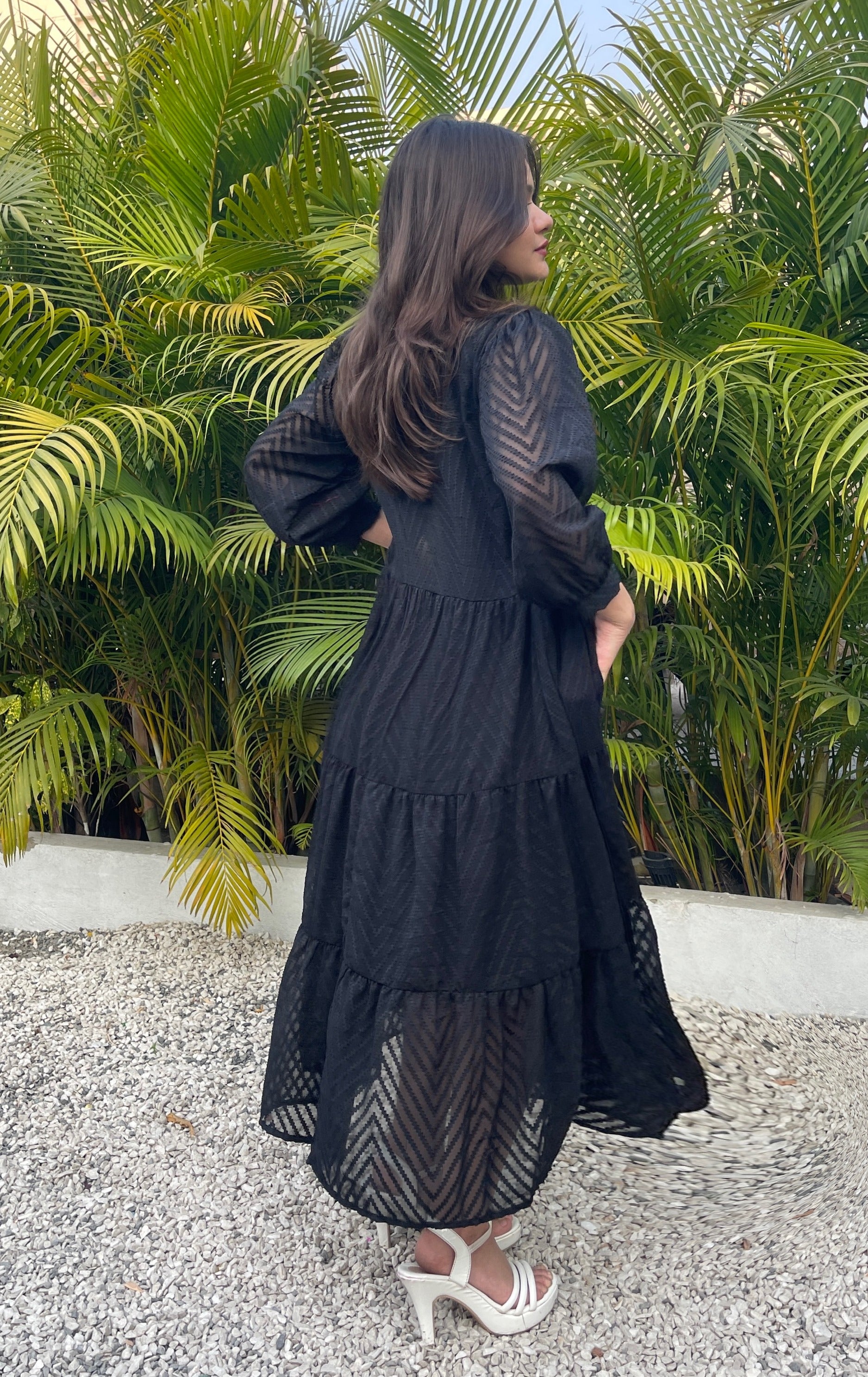 Women A Line Below Knee Black Color Jacket Dress With For Casual Look And Partywear Look (Copy)