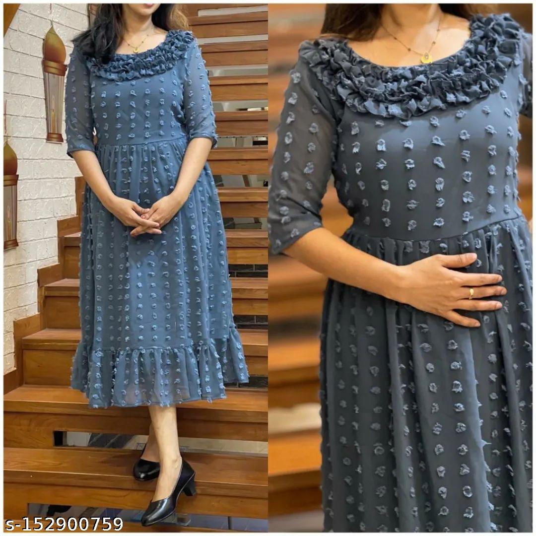 Women Casual Georgette Fency Design Dress